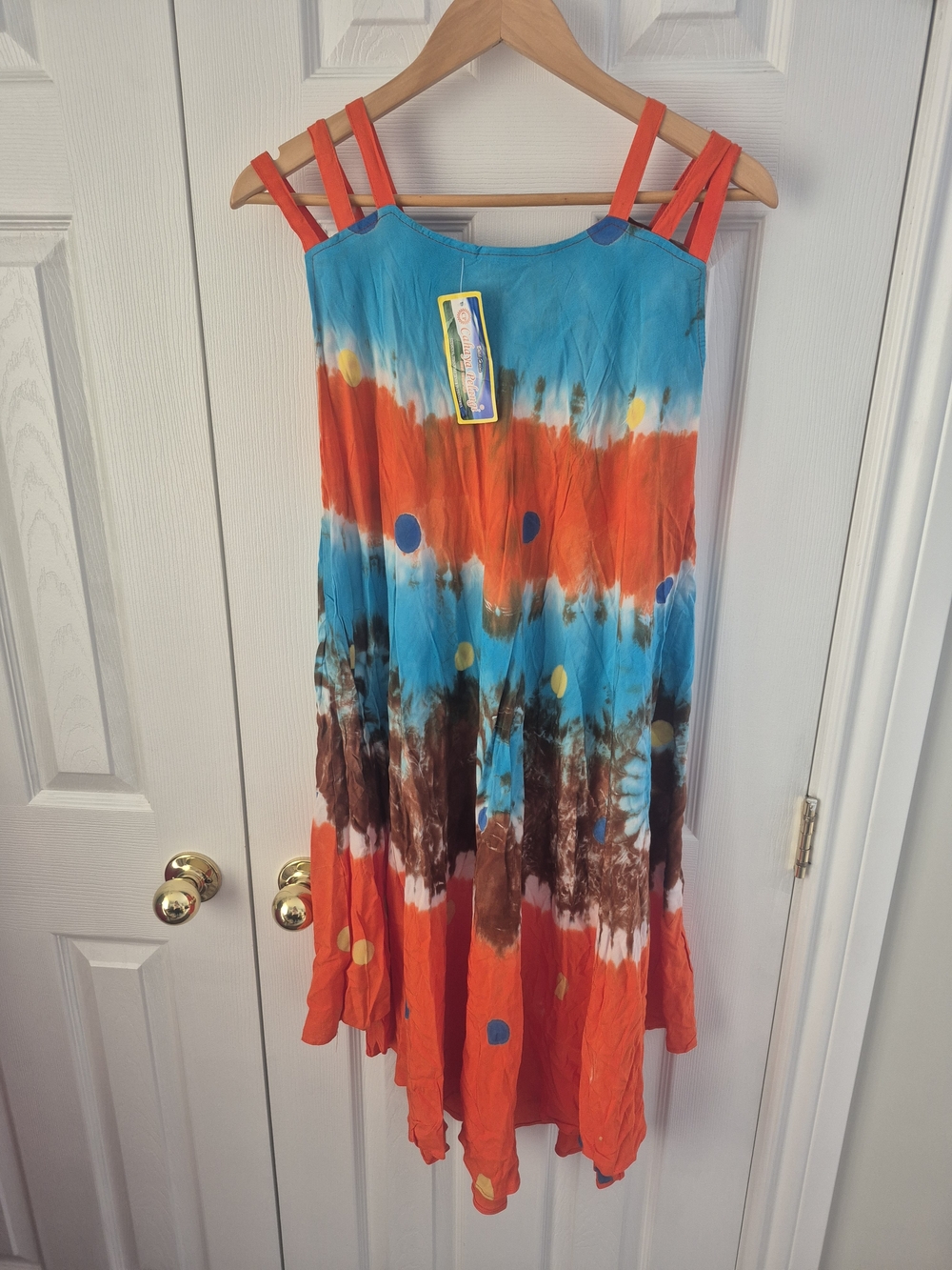 Boho Tie Dye Sundress Colorful Festival Dress O/S - Picture 4 of 6